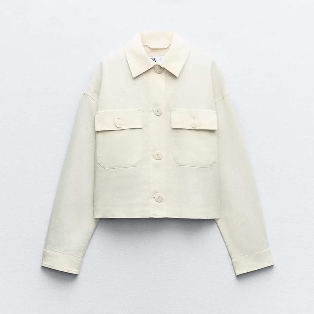 Zara Linen Blend Short Jacket